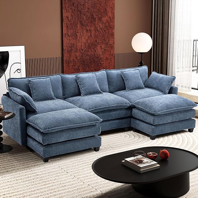 Ihanherry 111.4" U Shaped Modern Sofa Modular Sectional Cloud Couch