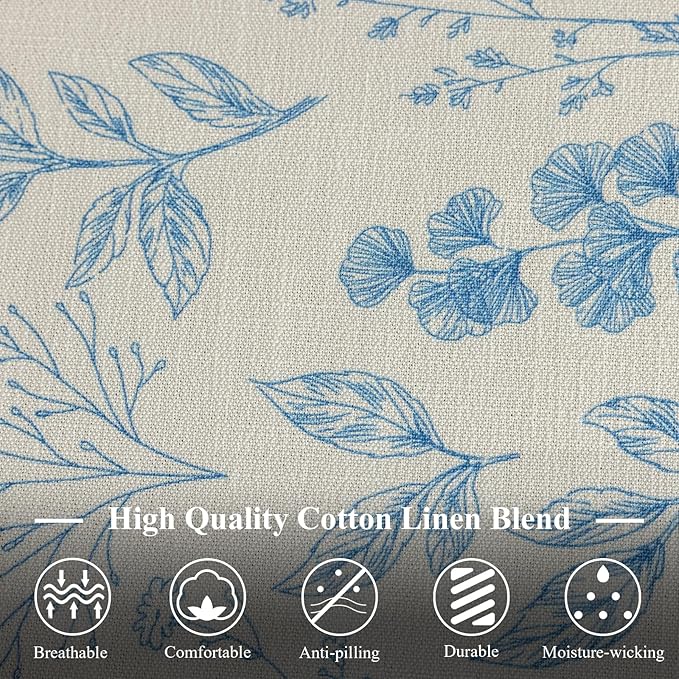 VClife Table Cloth Blue and White Table Cloth Rectangle Tablecloth Rustic