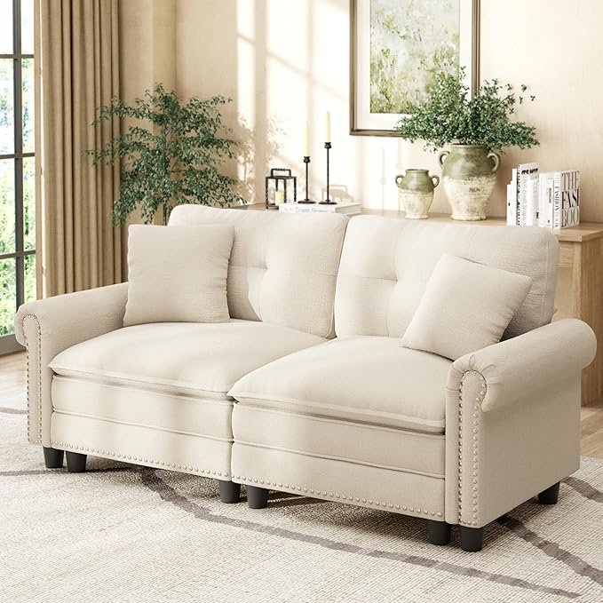 HERA'S HOUSE 73.2" Mid-Century Modern Loveseat, Oversized Sectional Couch