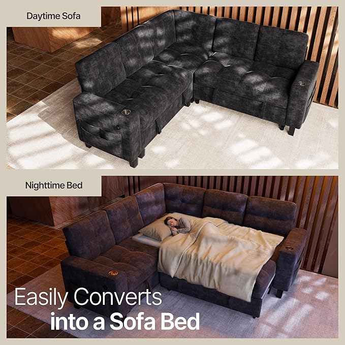 Marsail 84.6" Sectional Sleeper Sofa