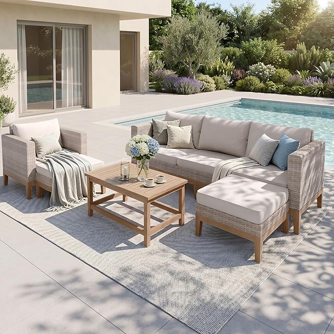 Sophia & William Patio Furniture Set, 5-Piece Wicker Patio Conversation Set