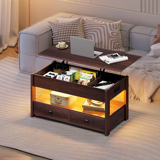 WLIVE Coffee Table, Lift Top Coffee Table