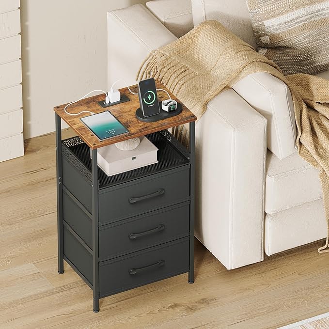 JARHETUN Nightstand Set of 2, Night Stands