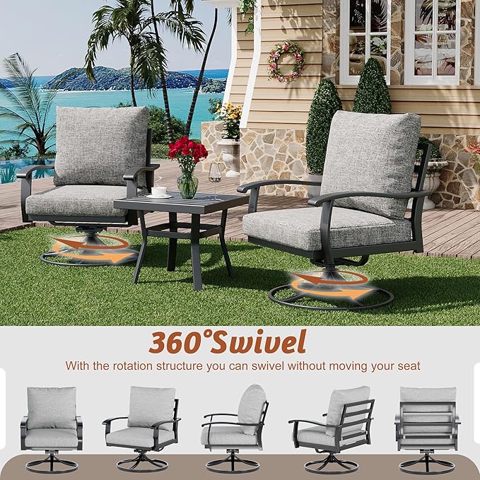 HOMREST Outdoor Swivel Rocker Patio Chairs