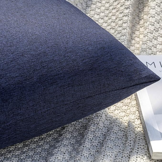 MIULEE Pack of 2 Decorative Outdoor Solid Waterproof Throw Pillow Covers Faux