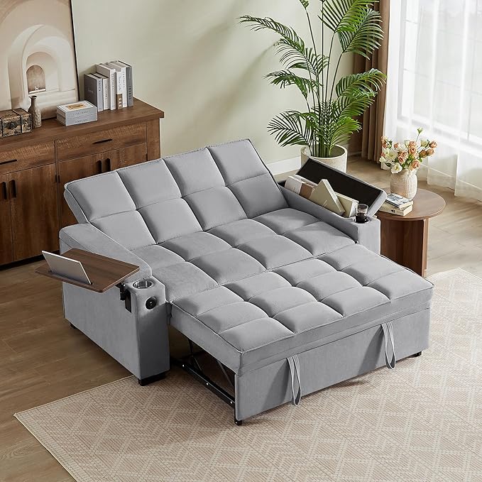 Auvsoce 65'' Chaise Lounge Chair Indoor, 3-in-1 Convertible Sofa Bed