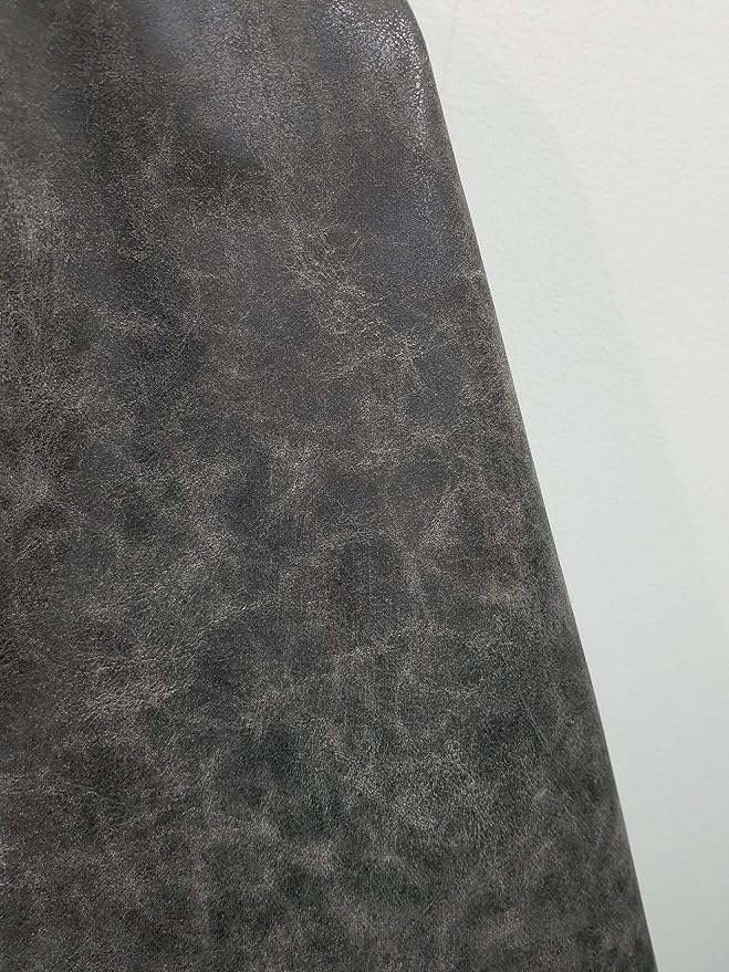 NAT Leathers | Gray Crazy Horse Leather Upholstery Fabric Sold by The Yard Soft