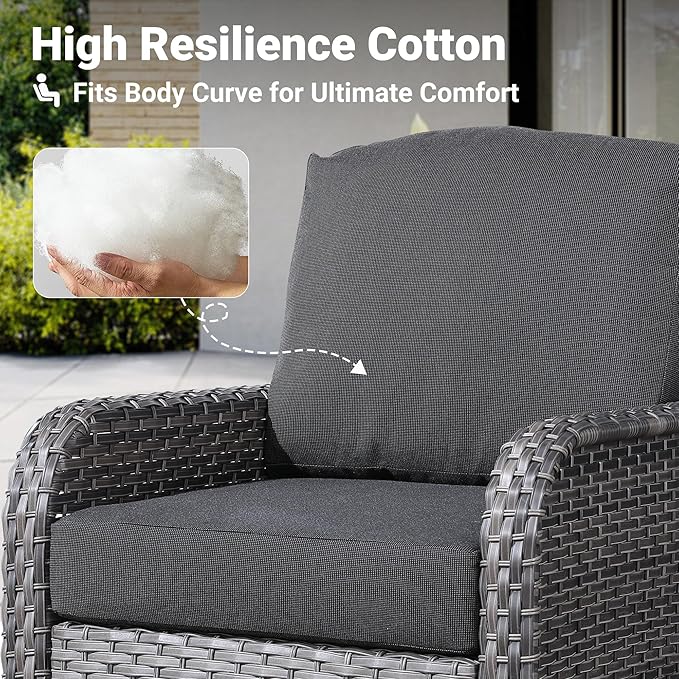 ovios 2-Piece Patio Furniture Set, Outdoor Wicker Sofa