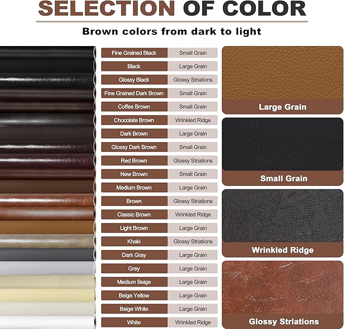 KING MOUNTAIN Leather Repair Patch, 4 x 63 Inches self Adhesive Leather Repair