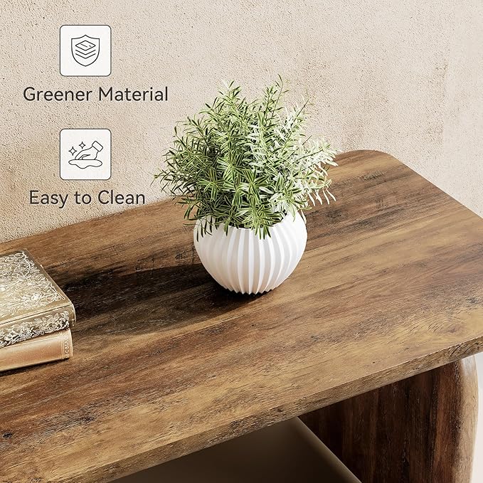 LITTLE TREE Farmhouse Coffee Table, 47 Inches Wooden Center Tables