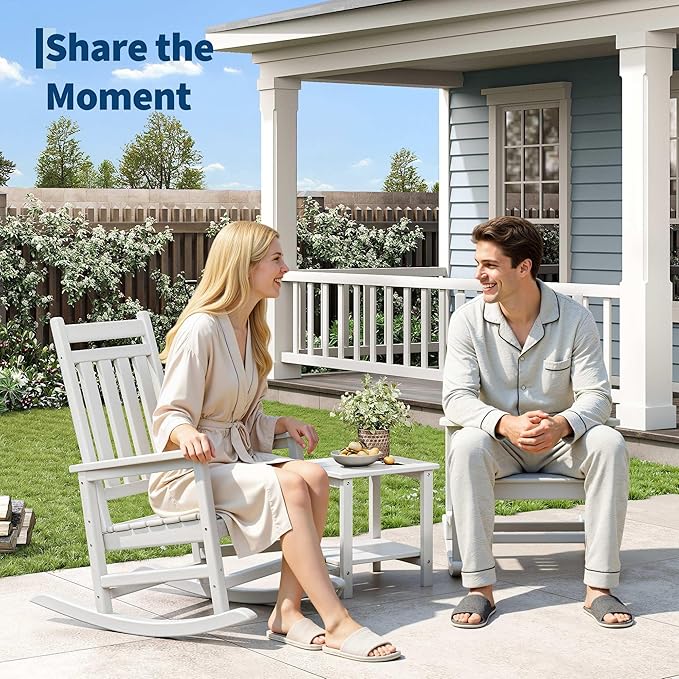 GarveeLife Poly Lumber Rocking Chair Outdoor Set of 2