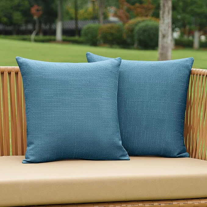 NiNi ALL Pack of 2 Decorative Outdoor Waterproof Pillow Covers Square Garden