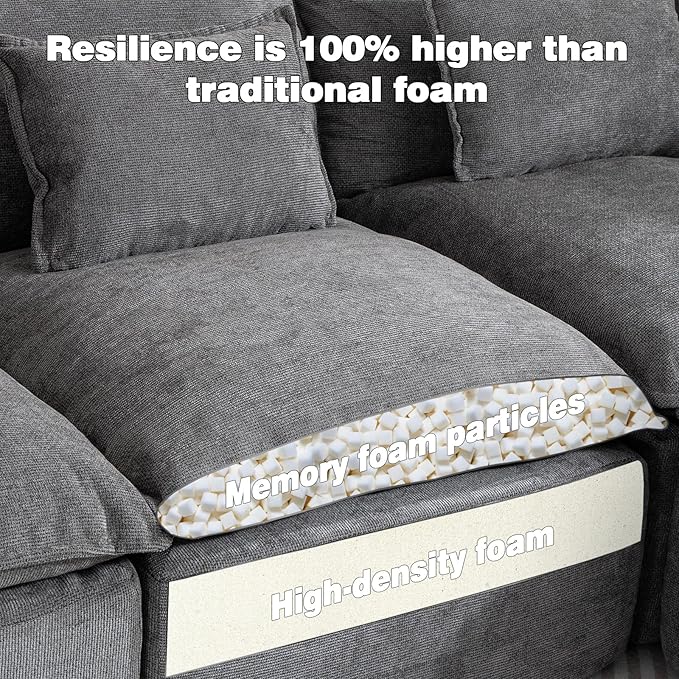 Boneless Couch Sectional Cloud Couch 102.3'' Oversized Modular Sectional Sofa