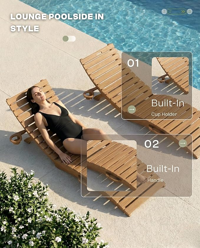 Folding HDPE Outdoor Chaise Lounge