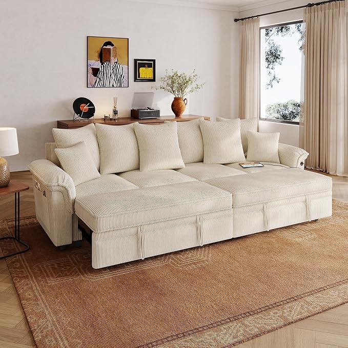 LINSY HOME Oversized Sectional Sleeper Sofa
