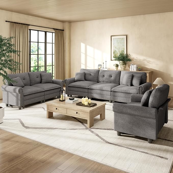 HERA'S HOUSE 3 Pieces Modular Sectional Sofa Sets, Oversized Couch Set
