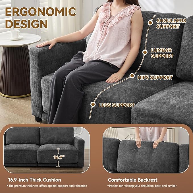 44.2" Chenille Oversized Chair