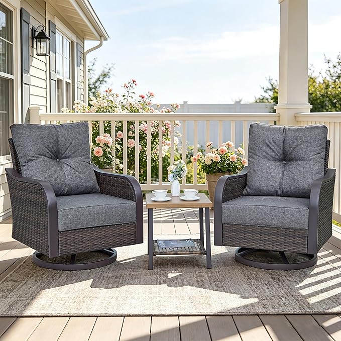 Outdoor Swivel Rocker Chairs, Wicker Swivel Rocking Chairs