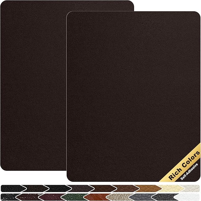 KING MOUNTAIN Leather Repair Patch, 2 Packs 9 x 11 Inches self Adhesive Leather