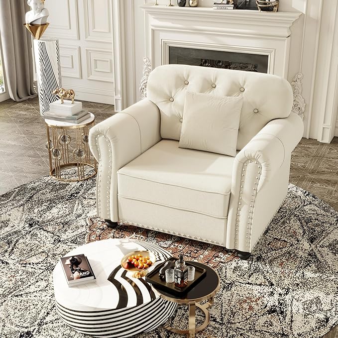 KEIKI 41" Velvet Chesterfield Sofa