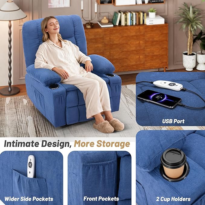 Oversized Swivel Rocker Recliner Chair