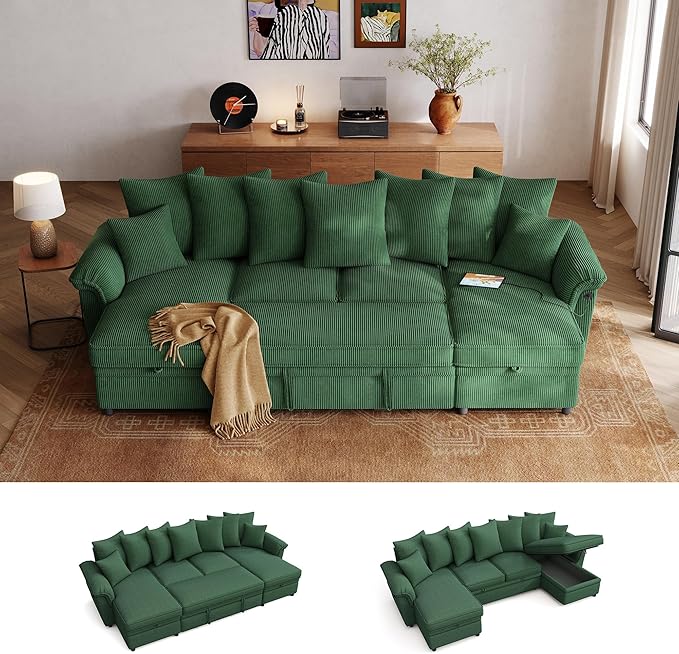 LINSY HOME Oversized Sectional Sleeper Sofa