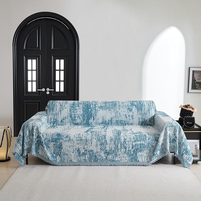MYSKY HOME Boho Couch Cover for Dogs Washable Sage Abstract Couch Sofa