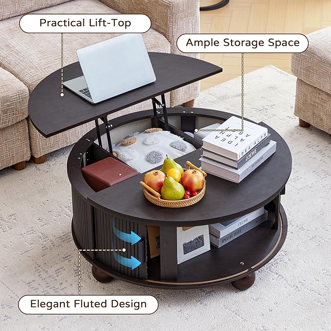 Round Lift Top Coffee Table