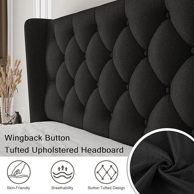 Einhomn Black Platform Bed Frame Full Size