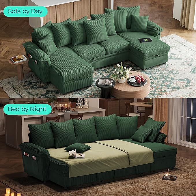 LINSY HOME Oversized Sectional Sleeper Sofa