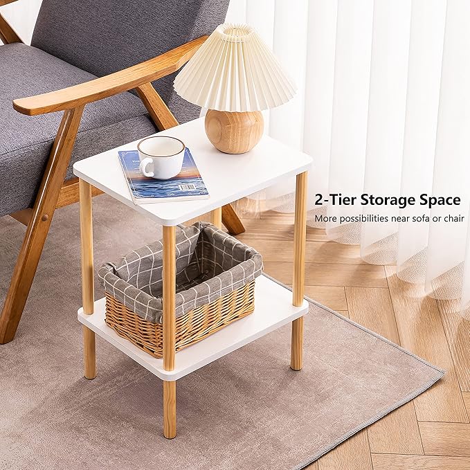 Apicizon 2 Tier End Table Set of 2, Small Side Table
