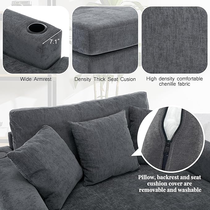 Merax Modern Upholstered Indoor Chaise Lounge