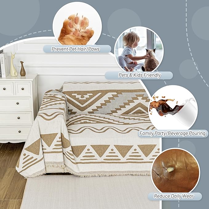 MYSKY HOME Couch Cover for Sectional Sofa Set for Dog Cat Pets Couch Cover 3