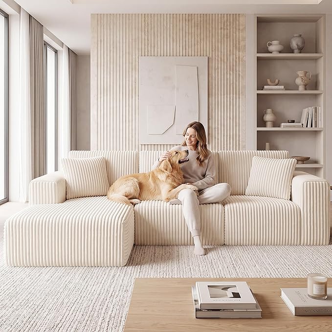 GRUSIGN 107'' Cloud Sectional Boneless Couches