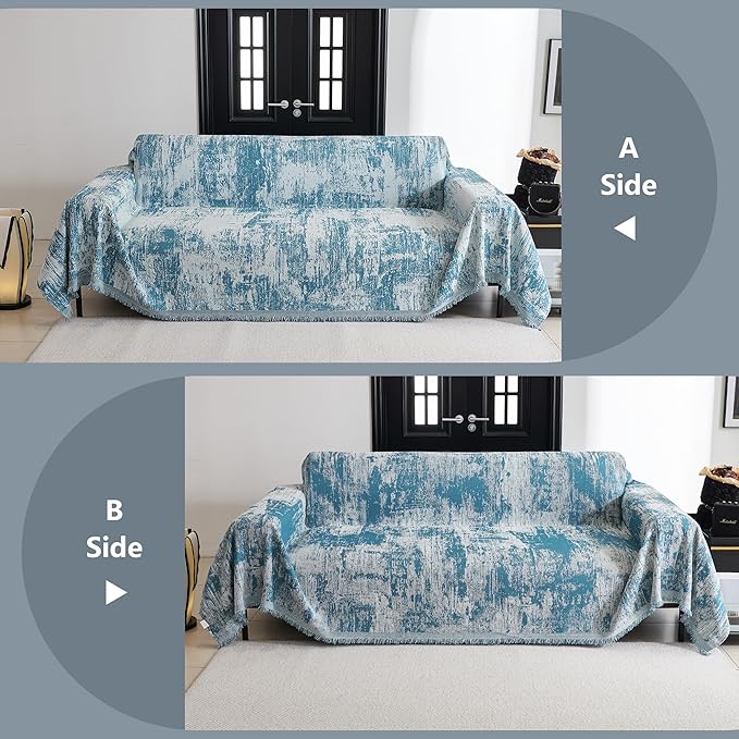MYSKY HOME Boho Couch Cover for Dogs Washable Sage Abstract Couch Sofa
