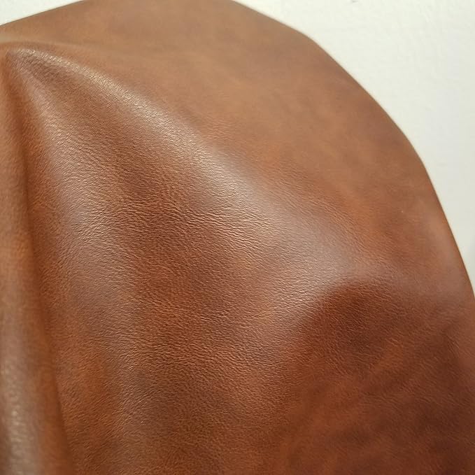 NAT Leathers | Tan Mid Brown Two Tone Antiqued Soft Faux Vegan Leather PU | 1