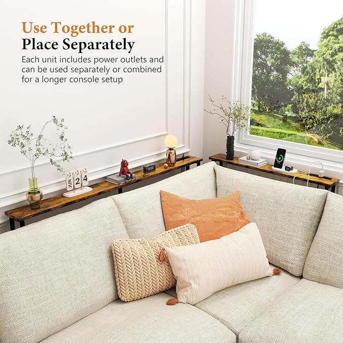 Keelian 39" Sofa Table Narrow Long
