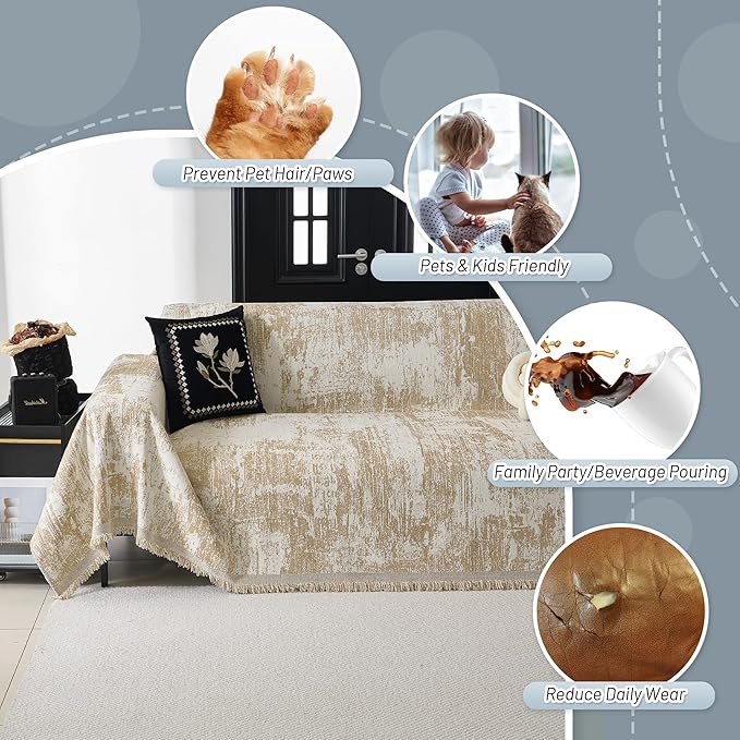 MYSKY HOME Couch Cover for Sectional Sofa Set for Dog Cat Pets Abstract