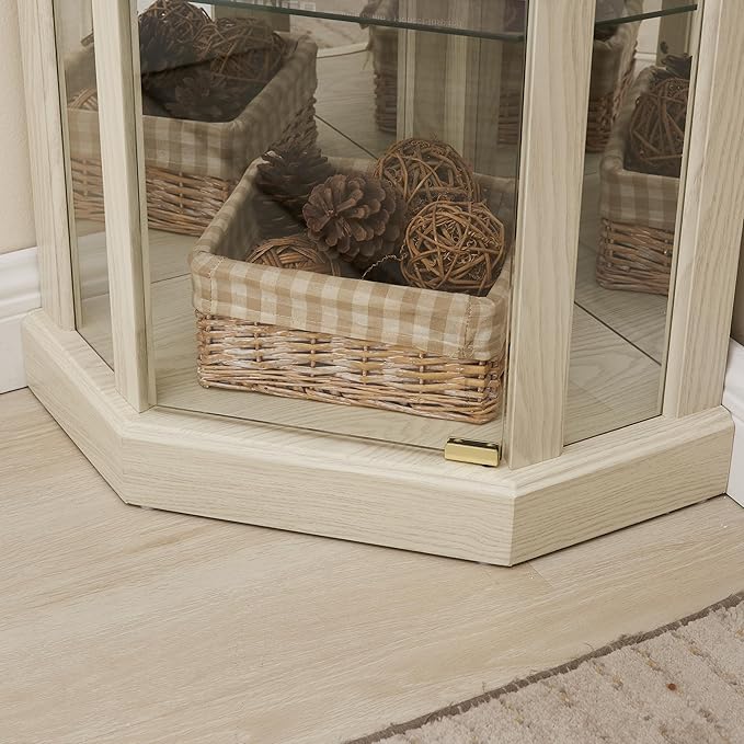 Corner Curio Cabinet, 150lbs Heavy Duty Glass Display Cabinet