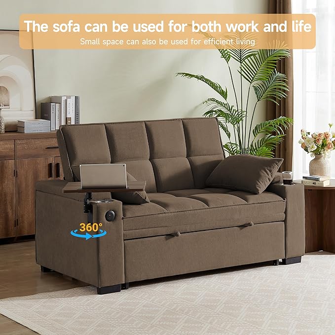 Auvsoce 65'' Convertible Sleeper Sofa Bed