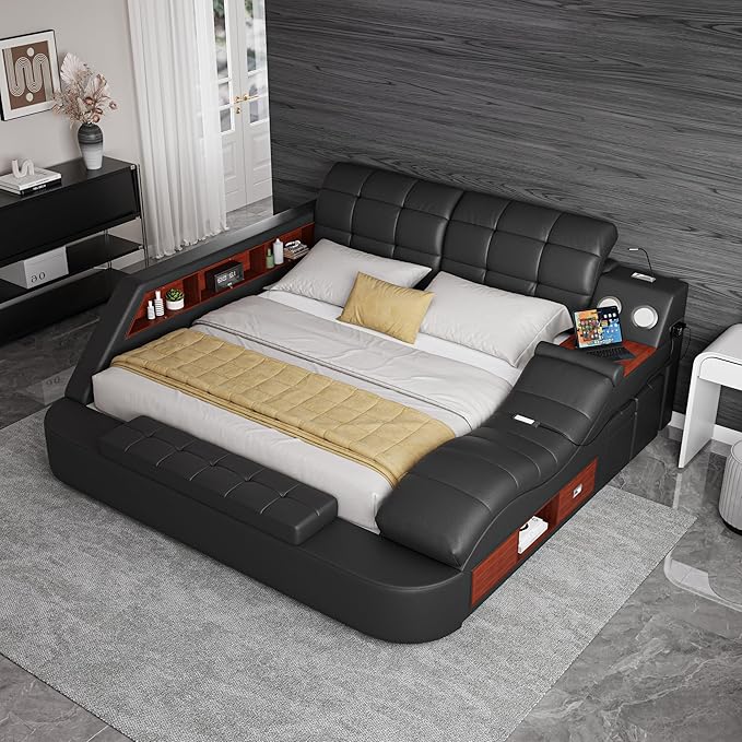 King Size Smart Multifunctional Bed Frame, Platform Bed