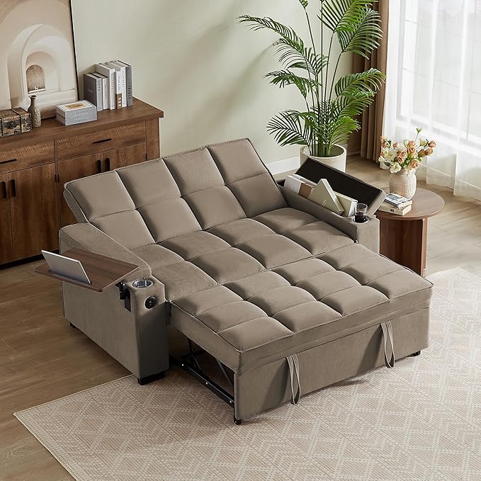 Auvsoce 65'' Chaise Lounge Chair Indoor, 3-in-1 Convertible Sofa Bed