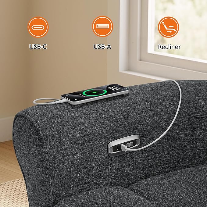 MCombo 78.3" Wall Hugger Power Loveseat Recliner Sofa