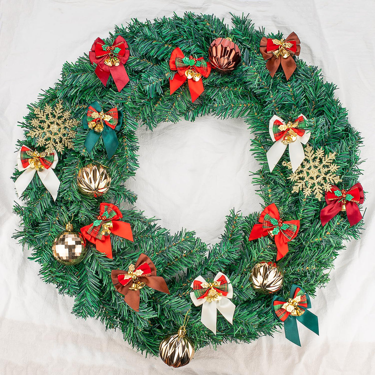 Voeveca 20 Pack Christmas Bows, Bowknot Wreath Bow with Jingle Bells for Christmas Garland Tree, Crafts, Wrapping, Wreath Xmas Hanging Ornaments Decor (20, Red)