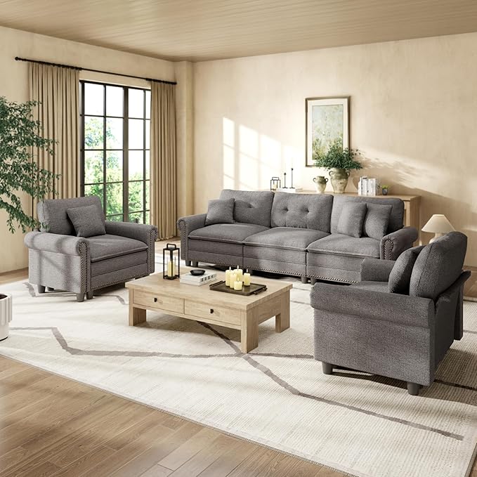 HERA'S HOUSE 3 Pieces Modular Sectional Sofa Sets, Oversized Couch Set