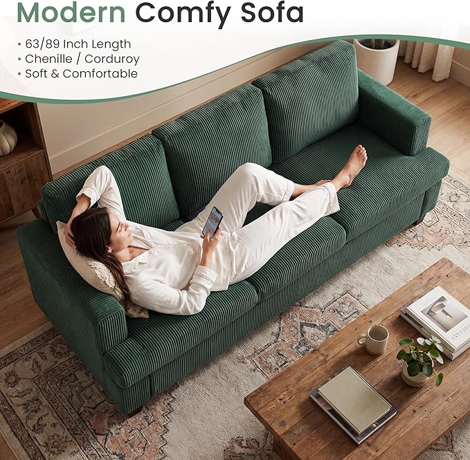YOUDENOVA Sofa, 63” Comfy Loveseat Sofa