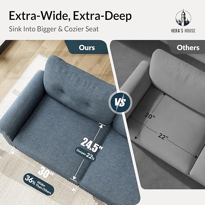 HERA'S HOUSE 2 Pieces Modular Sectional Sofa Sets, Oversized Couch Set
