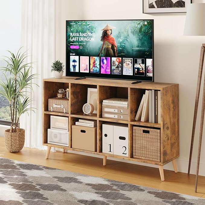 8-Cube Bookshelf 2 Tier Retro Bookcase
