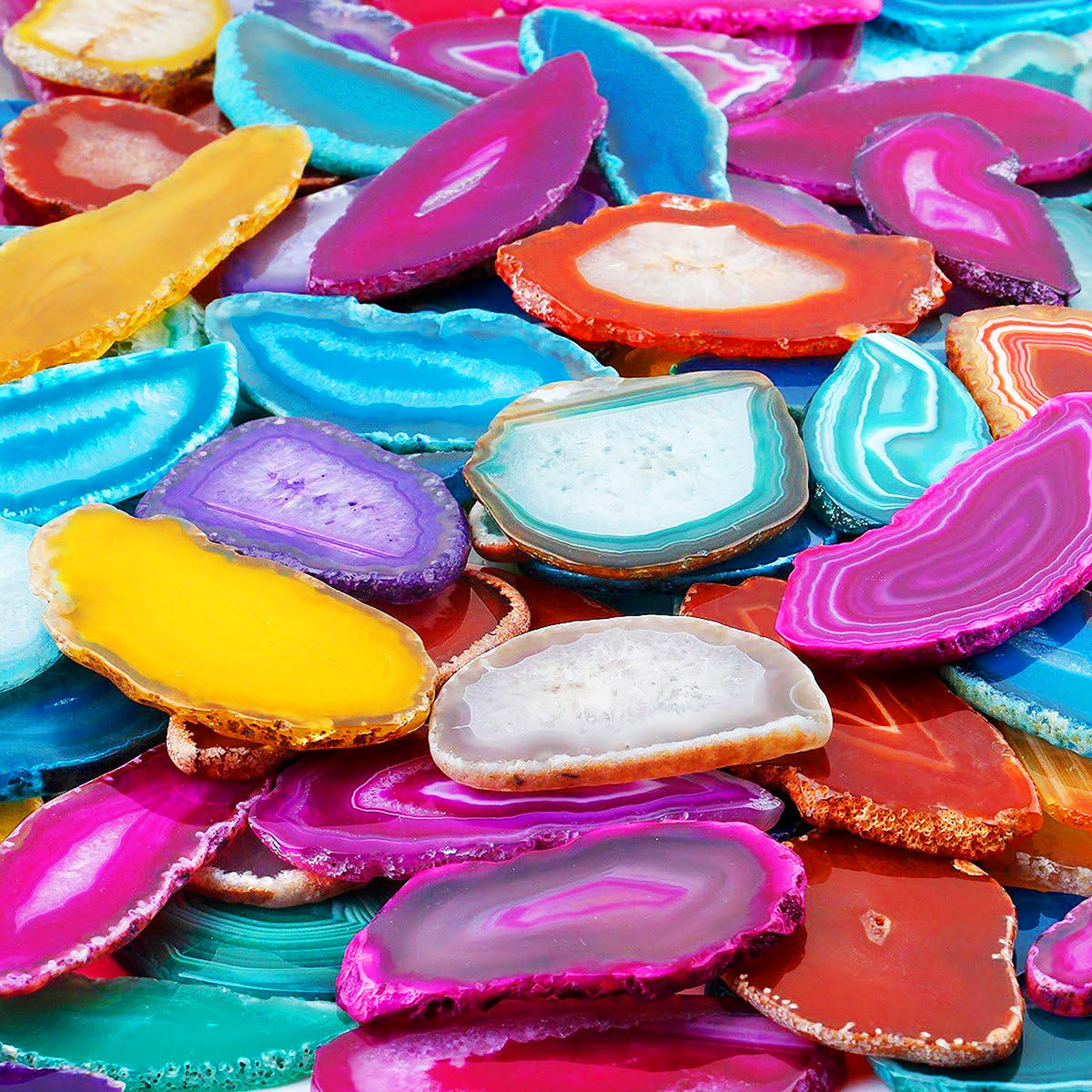 PARAS KORS 20pcs Polished Agate Pieces - 1.2" to 3"×0.78" to 2" Natural Agate Stones, Ideal for Elevating Home Decor & DIY Jewelry Crafting, Unique Hand-Polished Gems for Craft Lovers & Home Styling