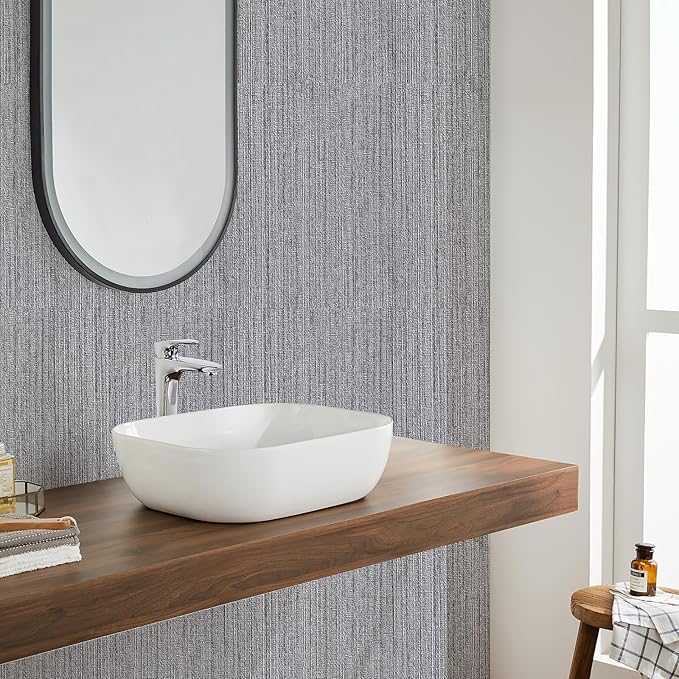 Grasscloth Peel and Stick Wallpaper Faux Weave Grey Contact Paper Modern